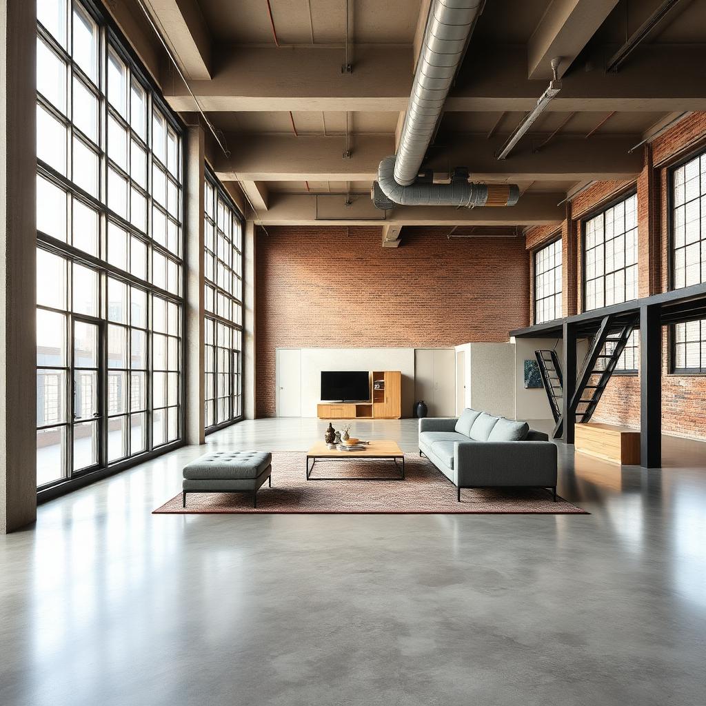 Industriële loft met PU betonlook — PU gietvloer betonlook in Oss